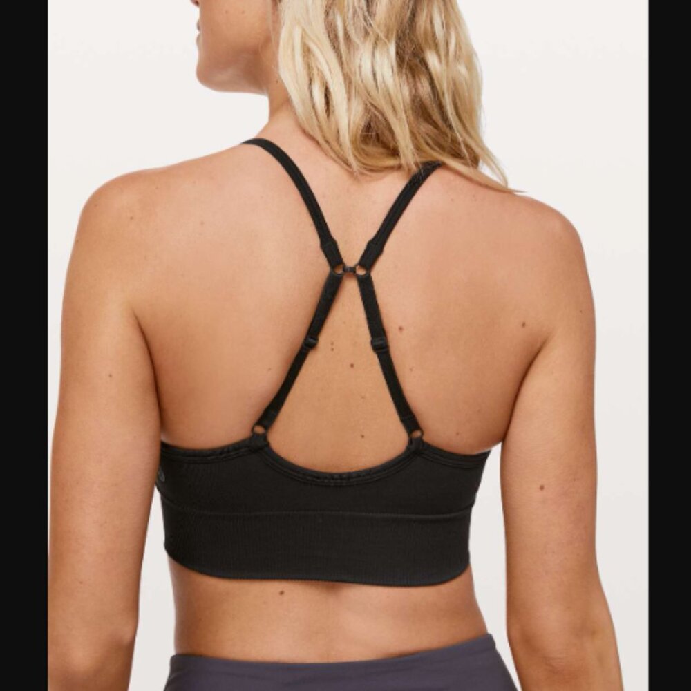 Lululemon Athletica Ebb To Street Bra II Convertible Top Black Size 6 $54.00